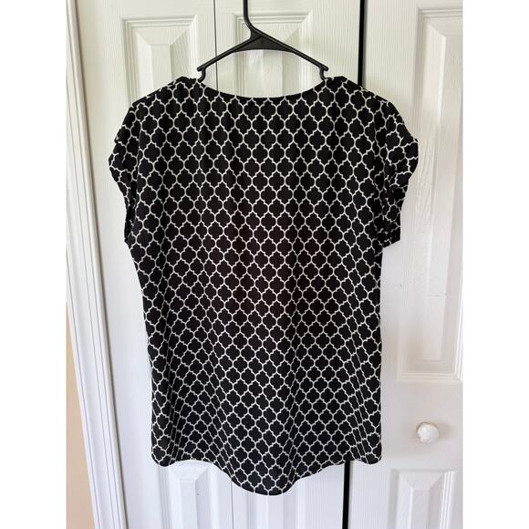 Express Blouse Black White Women's M - Picture 3 of 6